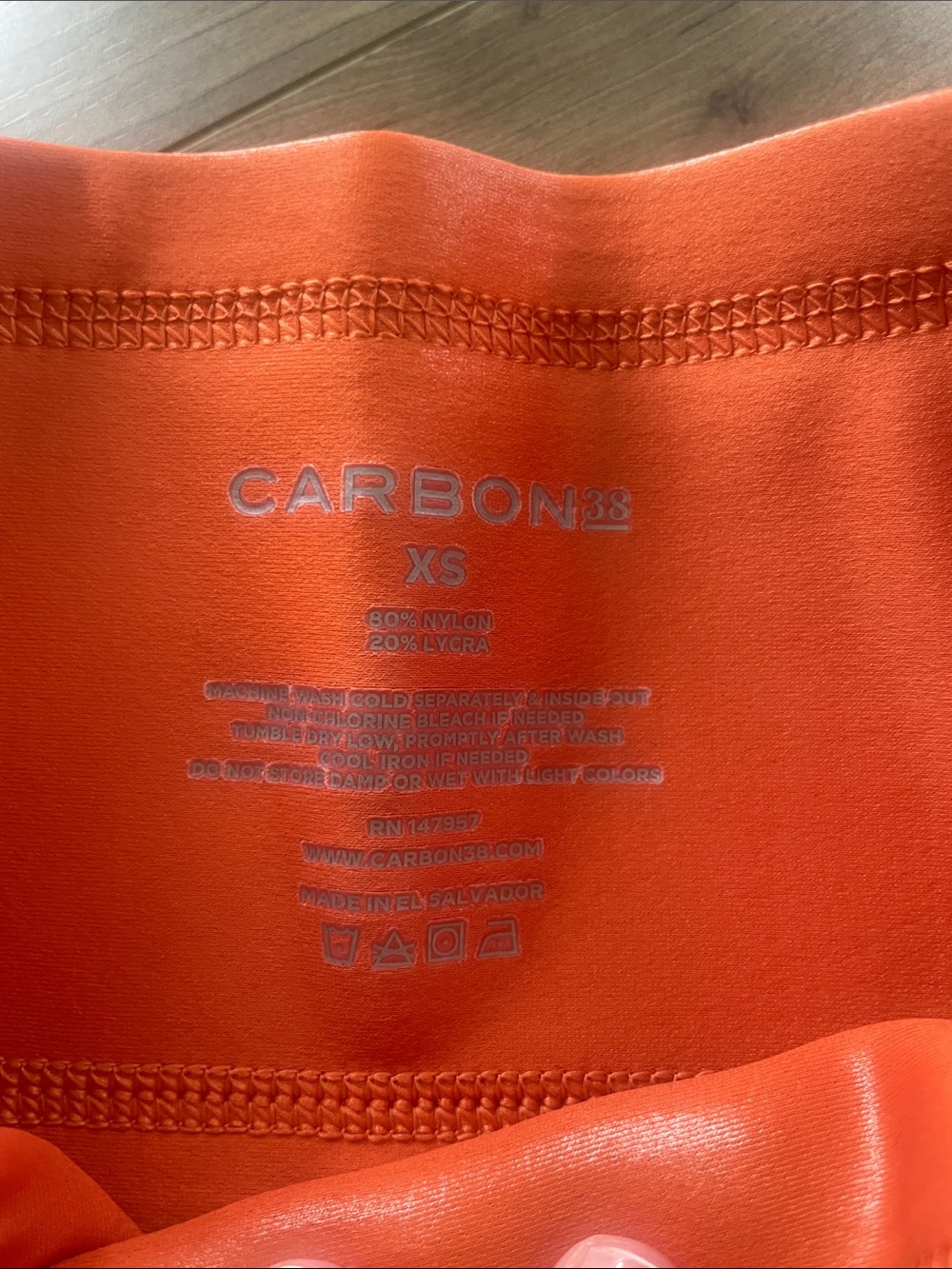 Carbon 38 SZ XS Takara Shine Orange Leggings Brand New - Picture 3 of 3